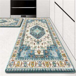 Boho Anti Fatigue Kitchen Mat Set Cushioned Non Slip Waterproof Floor Rugs